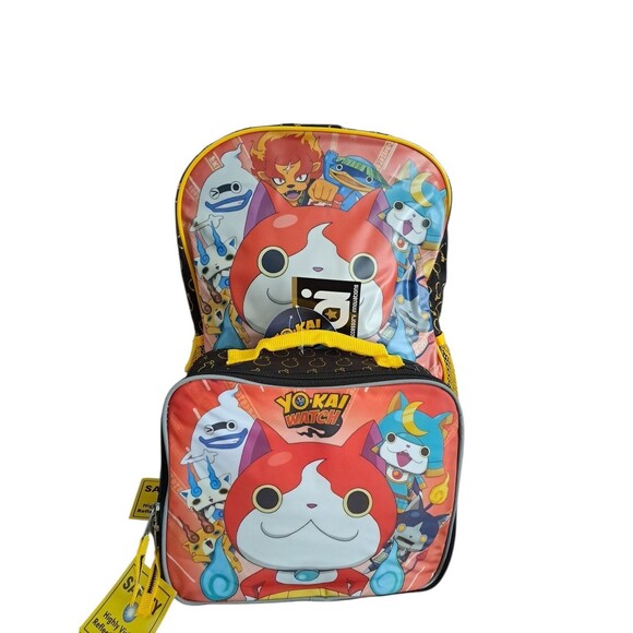Yokai Watch Characters 16" School Travel Backpack & Lunch Bag Set Red Black NWT - Picture 11 of 14